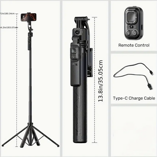 360° Auto Face Tracking Tripod – Extendable Smart Selfie Stick for Android/iOS Phones